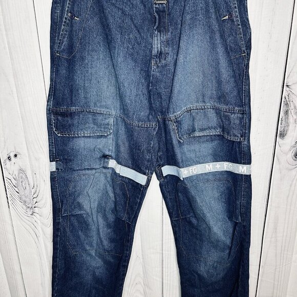 Vtg Marithe Francois Girbaud Denim Jeans Sz 42x35 Y2K Baggy Blue Shuttle Tape - Picture 3 of 16